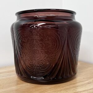 Vintage Hazel-Atlas Amethyst Royal Lace Cookie Depression Glass Purple No Lid